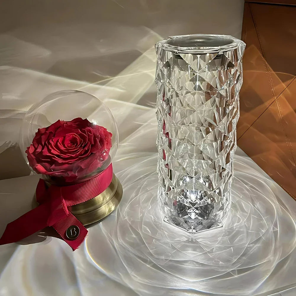 Luminária Cristal Diamante Touch 16 Cores - Luz personalizada, Luxo e Sofisticada