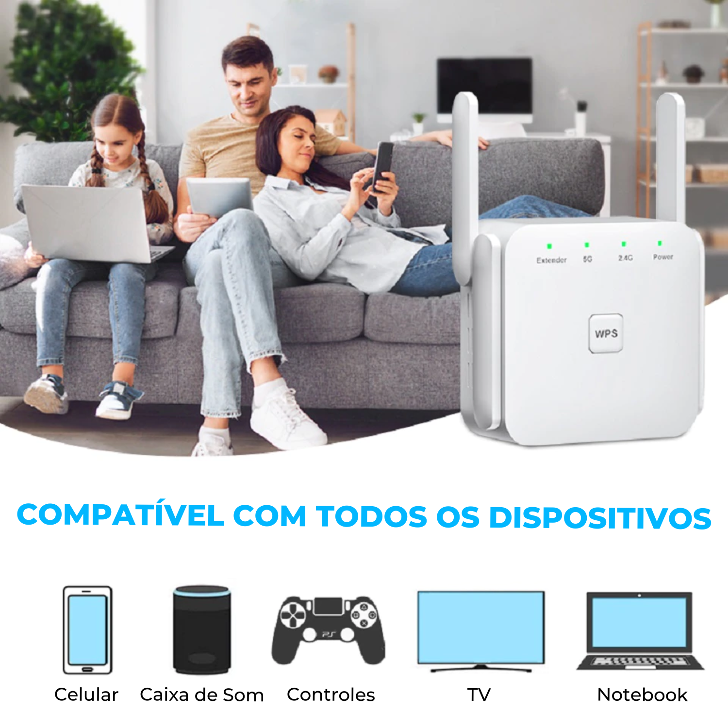 Amplificador de Sinal Wi-fi 2.4G e 5G