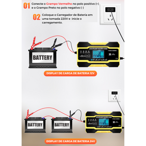 Carregador de Bateria Automotivo 12v/24v