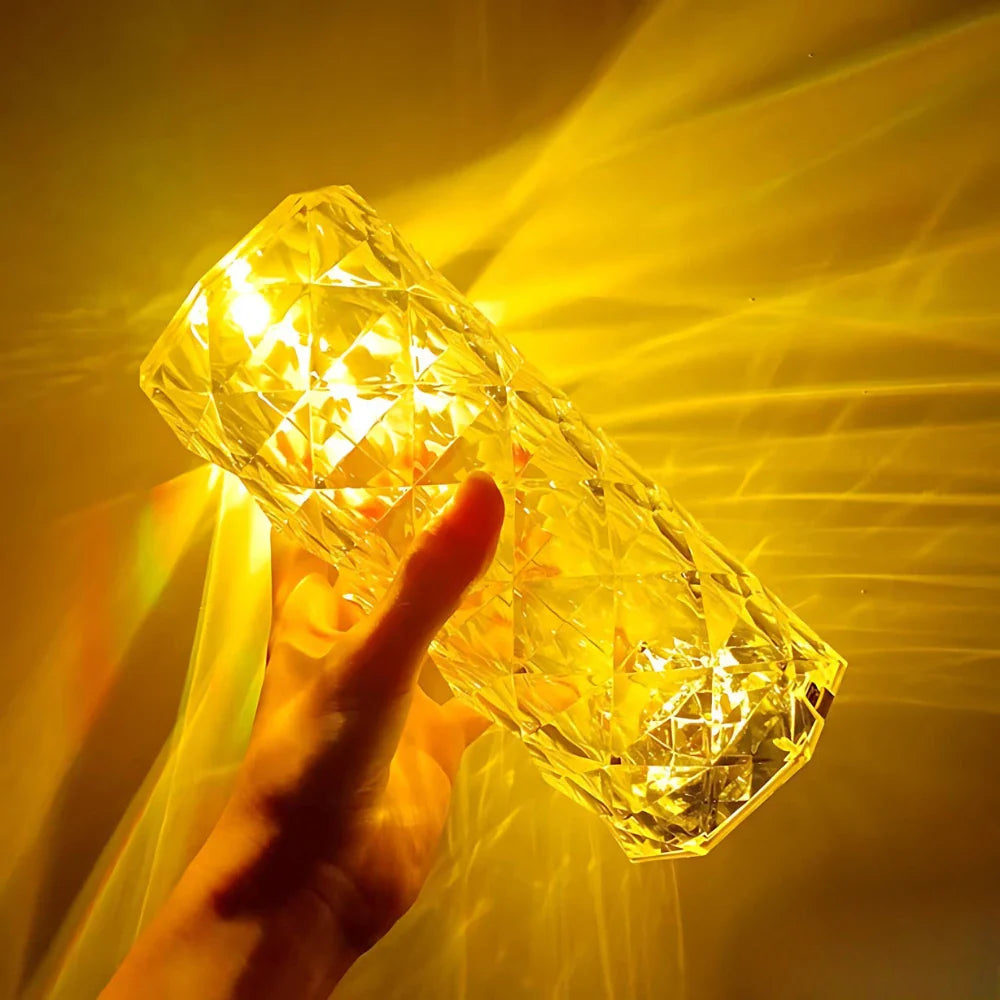 Luminária Cristal Diamante Touch 16 Cores - Luz personalizada, Luxo e Sofisticada