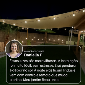 Varal com Lâmpadas Solares Decorativas à prova D'água