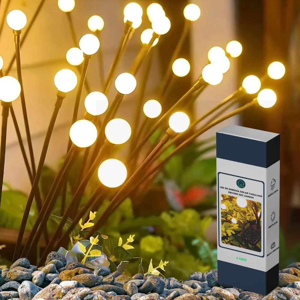 Luminária Solar Led Vagalume para Jardim à Prova D'Água