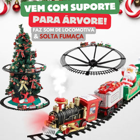 Trem Expresso Natalino com Luzes e Fumaça