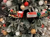 Trem Expresso Natalino com Luzes e Fumaça