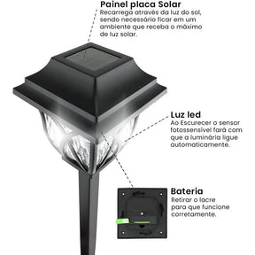Luminária Cristal Solar de Jardim - CrystalLight