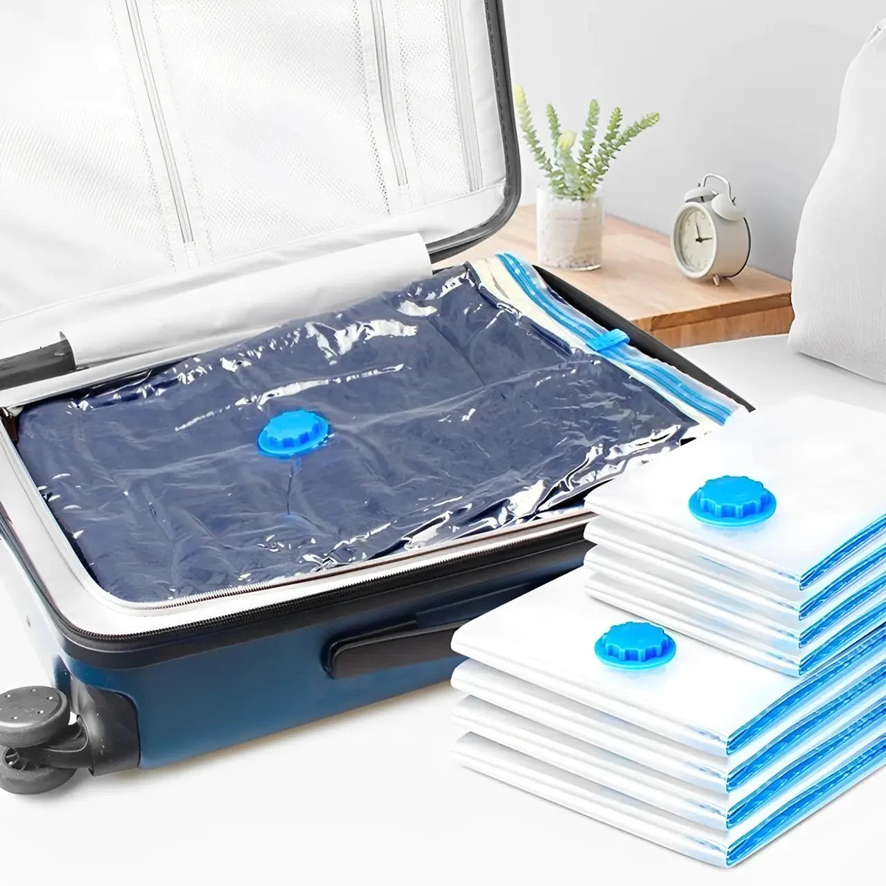 Vacuum Pro – Kit Sacos Compactador + Bomba Elétrica: Economize até 80% do espaço no armário ou na mala