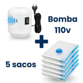 Vacuum Pro – Kit Sacos Compactador + Bomba Elétrica: Economize até 80% do espaço no armário ou na mala