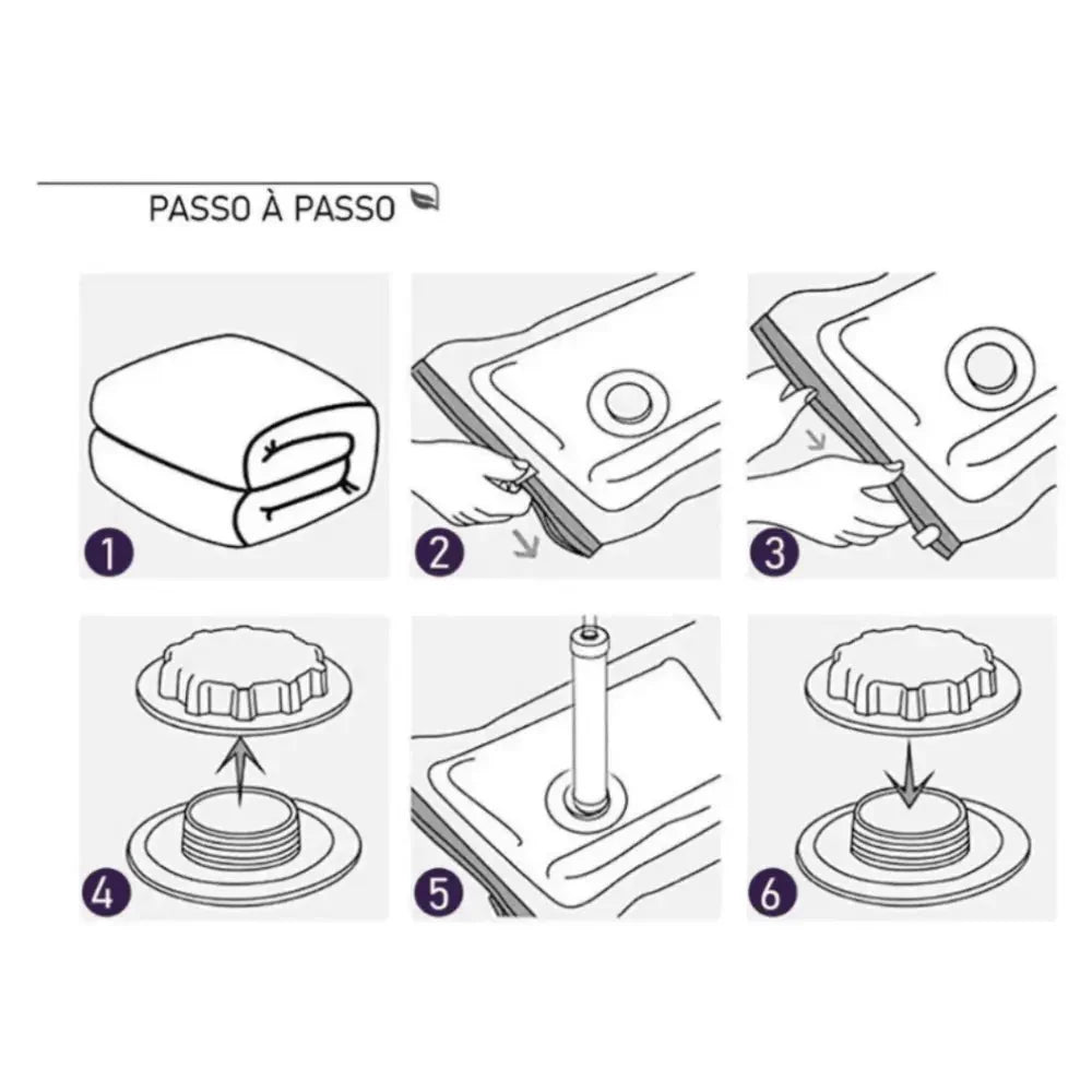 Vacuum Pro – Kit Sacos Compactador + Bomba Elétrica: Economize até 80% do espaço no armário ou na mala