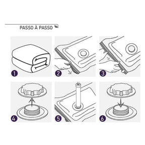 Vacuum Pro – Kit Sacos Compactador + Bomba Elétrica: Economize até 80% do espaço no armário ou na mala