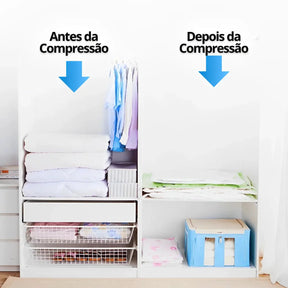 Vacuum Pro – Kit Sacos Compactador + Bomba Elétrica: Economize até 80% do espaço no armário ou na mala