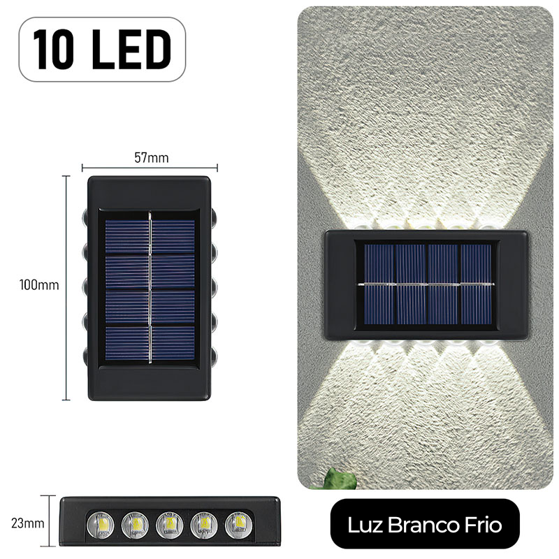 Arandela Solar 10 LEDs